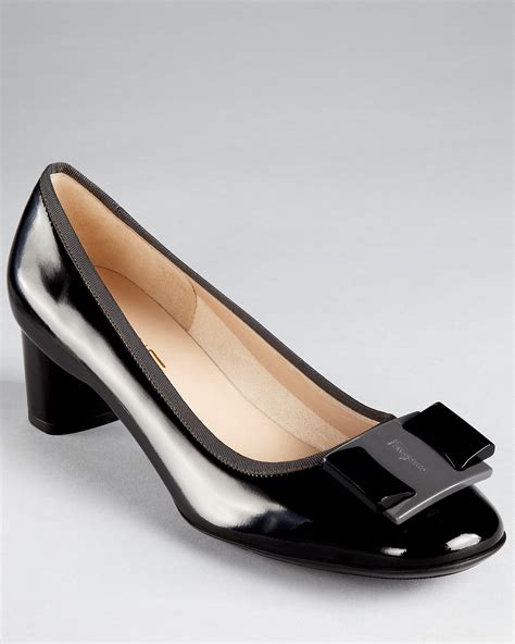 salvatore ferragamo low heel pumps